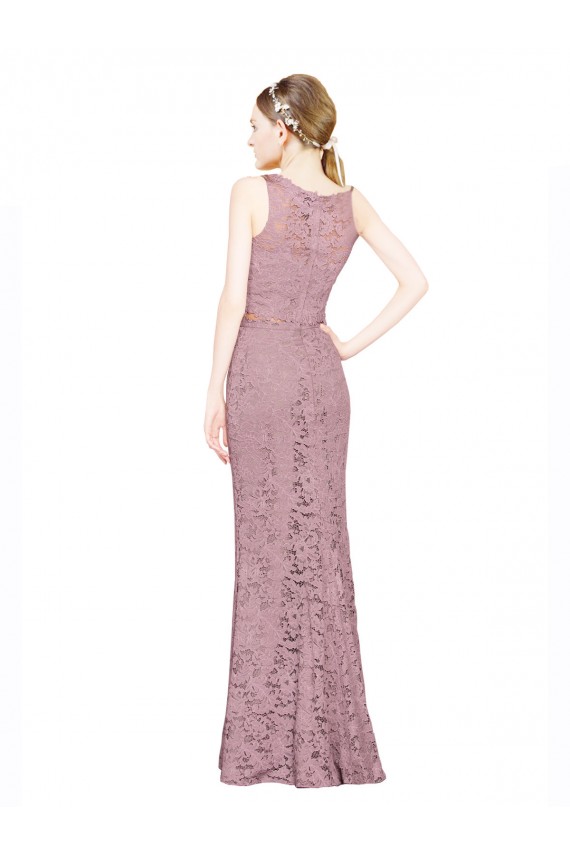 Online Sirena Ilusión Encaje Largo Vestidos de dama de honor / Vestidos de fiesta