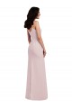 Online Trompeta Tirantes espagueti Crepé Elástico Largo Formales Vestidos de dama de honor / Vestidos de fiesta