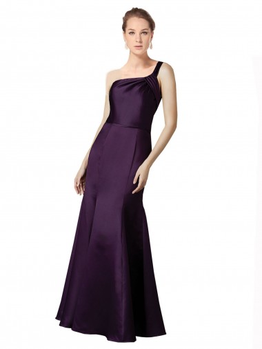 Online Uva Sirena Un Hombre Satén Largo Vestidos de dama de honor / Vestidos de fiesta