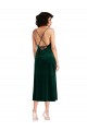 Online Verde oscuro Cubierta Midi Terciopelo Elástico Corto Formales Vestidos de dama de honor / Vestidos de fiesta / Vestidos de cóctel