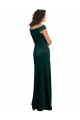 Online Verde oscuro línea A Cuadrado Terciopelo Elástico Largo Formales Vestidos de dama de honor / Vestidos de fiesta