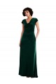 Online Verde oscuro línea A Terciopelo Elástico Largo Vestidos de dama de honor / Vestidos de fiesta