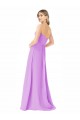 Online Violeta línea A Sin tirantes Gasa Largo Vestidos de dama de honor
