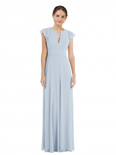 Online línea A Barco Gasa Largo Formales Vestidos de dama de honor / Vestidos de noche