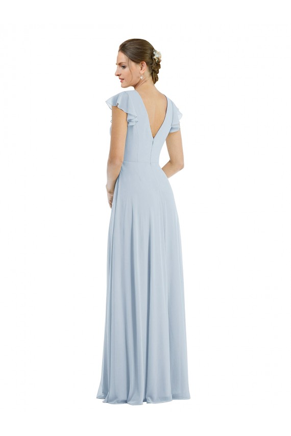 Online línea A Barco Gasa Largo Formales Vestidos de dama de honor / Vestidos de noche