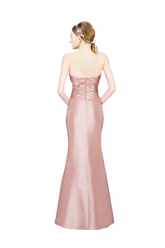 Online línea A Cuello de Corazón Sin tirantes Satén elástico Largo Formales Vestidos de dama de honor / Vestidos de fiesta