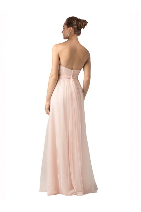 Online línea A Cuello de Corazón Tul Largo Vestidos de dama de honor