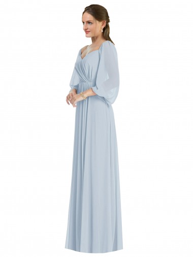 Online línea A Hombros Descubiertos Gasa Largo Formales Vestidos de dama de honor / Vestidos de noche