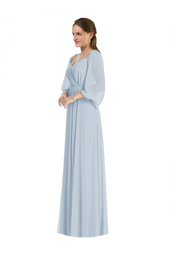 Online línea A Hombros Descubiertos Gasa Largo Formales Vestidos de dama de honor / Vestidos de noche