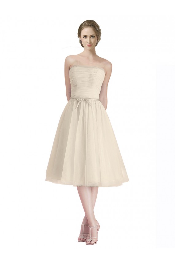 Online línea A Sin tirantes Cóctel Tul Corto Vestidos de dama de honor / Vestidos de cóctel / Vestidos para homecoming