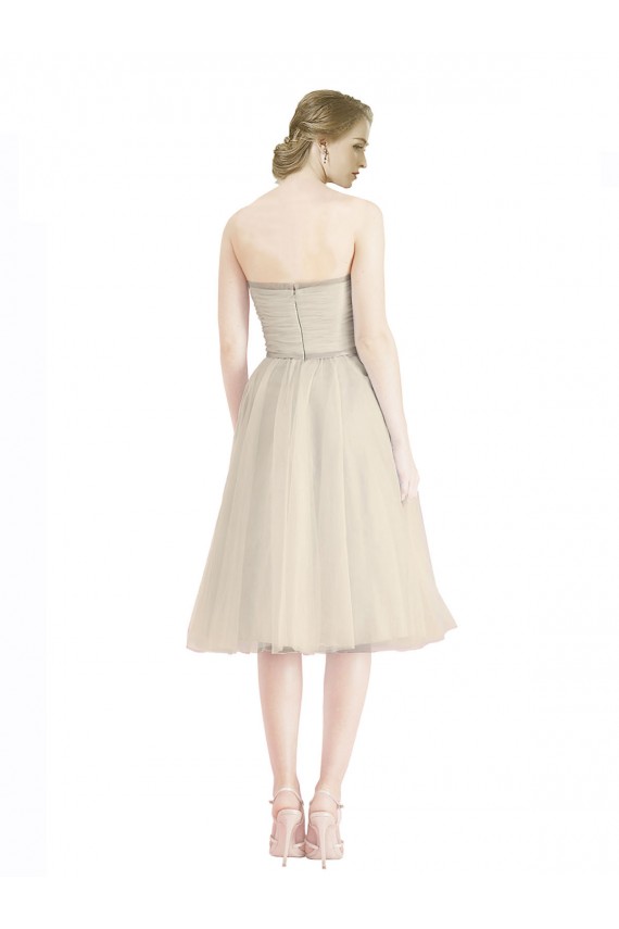 Online línea A Sin tirantes Cóctel Tul Corto Vestidos de dama de honor / Vestidos de cóctel / Vestidos para homecoming