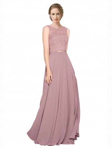 Online línea A Ilusión Gasa Encaje Largo Vestidos de dama de honor / Vestidos de fiesta