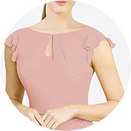 Online Cuello Barco Vestidos de dama de honor