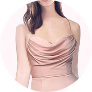 Online Cuello vuelto Vestidos de dama de honor