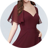 Online Manga ondulada Vestidos de dama de honor