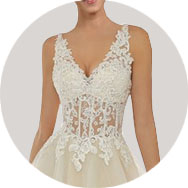 Online Cuello en V Vestidos de novia